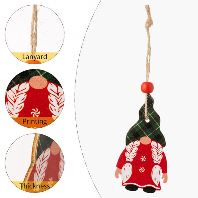 3 Pcs Christmas Gnome Ornaments Vintage Gnome Elf Wooden Hanging Decoration for Holiday Xmas Party Supplies