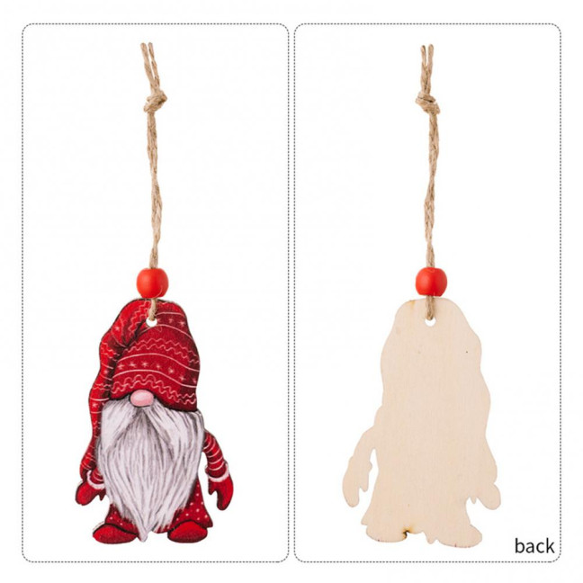 3 Pcs Christmas Gnome Ornaments Vintage Gnome Elf Wooden Hanging Decoration for Holiday Xmas Party Supplies