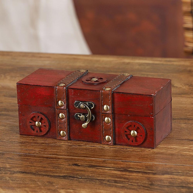Vintage Jewelry Box Wooden Storage Case Classical Treasure Box for Women Girls Trinkets Rings Bracelets Earrings Necklaces