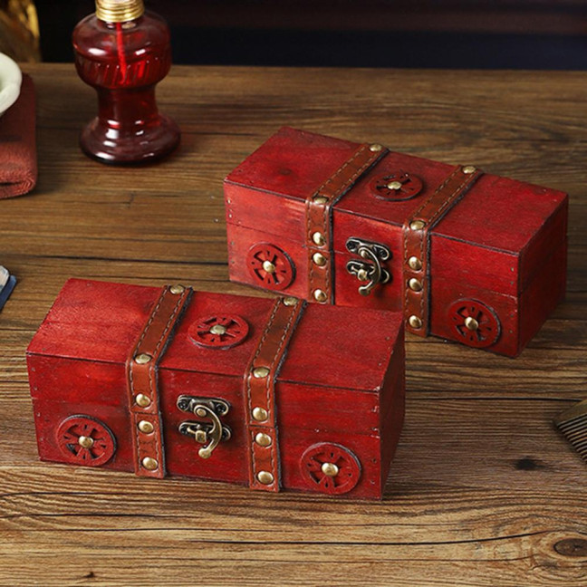 Vintage Jewelry Box Wooden Storage Case Classical Treasure Box for Women Girls Trinkets Rings Bracelets Earrings Necklaces