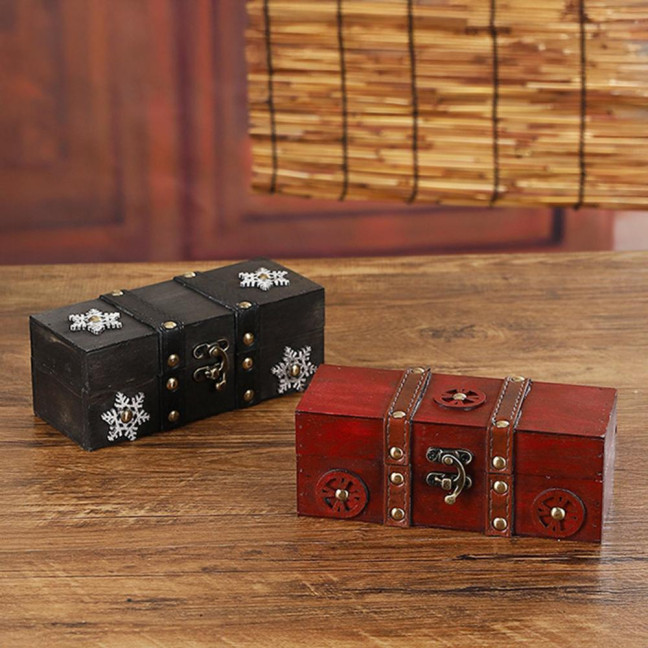 Vintage Jewelry Box Wooden Storage Case Classical Treasure Box for Women Girls Trinkets Rings Bracelets Earrings Necklaces