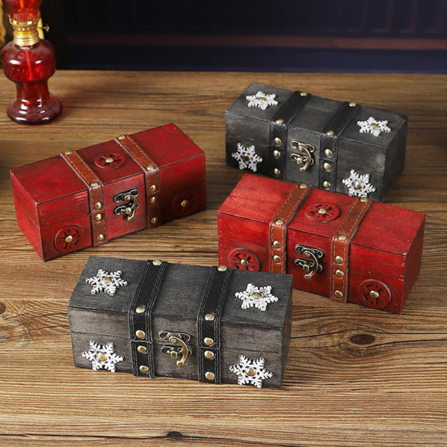 Vintage Jewelry Box Wooden Storage Case Classical Treasure Box for Women Girls Trinkets Rings Bracelets Earrings Necklaces