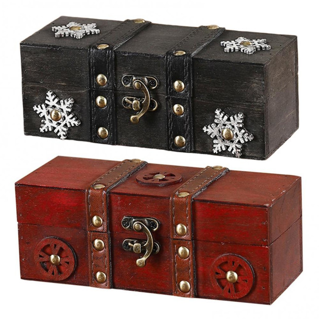 Vintage Jewelry Box Wooden Storage Case Classical Treasure Box for Women Girls Trinkets Rings Bracelets Earrings Necklaces