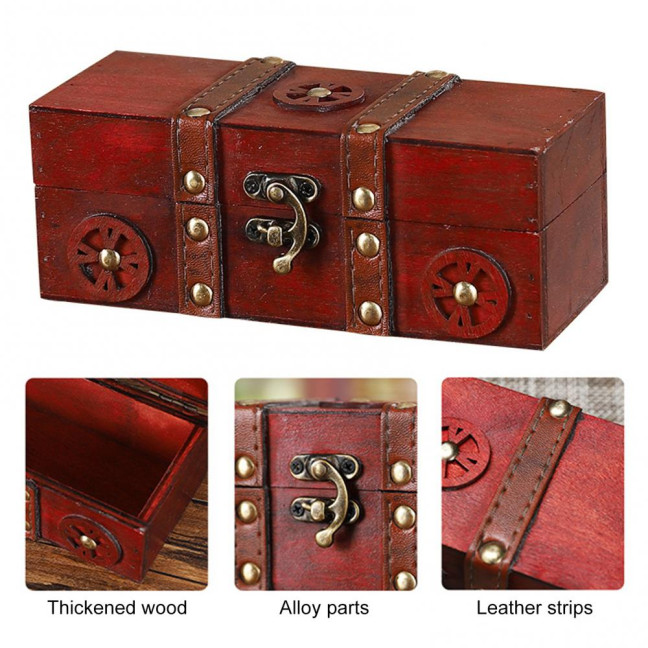 Vintage Jewelry Box Wooden Storage Case Classical Treasure Box for Women Girls Trinkets Rings Bracelets Earrings Necklaces