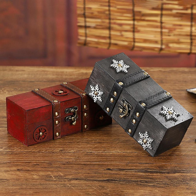 Vintage Jewelry Box Wooden Storage Case Classical Treasure Box for Women Girls Trinkets Rings Bracelets Earrings Necklaces