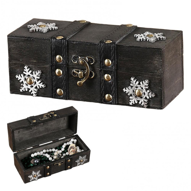 Vintage Jewelry Box Wooden Storage Case Classical Treasure Box for Women Girls Trinkets Rings Bracelets Earrings Necklaces