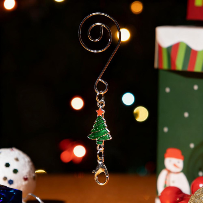 12Pcs Christmas Tree Hooks Alloy Metal S-Hooks for Ornaments And Stockings Decorative Hangers with Spring Clip 