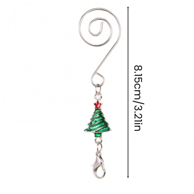12Pcs Christmas Tree Hooks Alloy Metal S-Hooks for Ornaments And Stockings Decorative Hangers with Spring Clip 