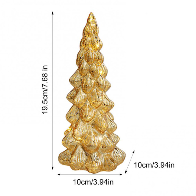 Glitter Christmas Tree Table Lamp LED Light-Up Decoration with Star Topper Festive Centerpiece for Home & Office Decor 