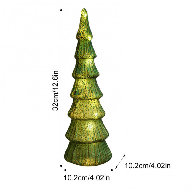 Glitter Christmas Tree Table Lamp LED Light-Up Decoration with Star Topper Festive Centerpiece for Home & Office Decor 