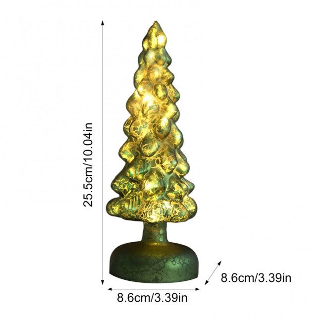 Glitter Christmas Tree Table Lamp LED Light-Up Decoration with Star Topper Festive Centerpiece for Home & Office Decor 