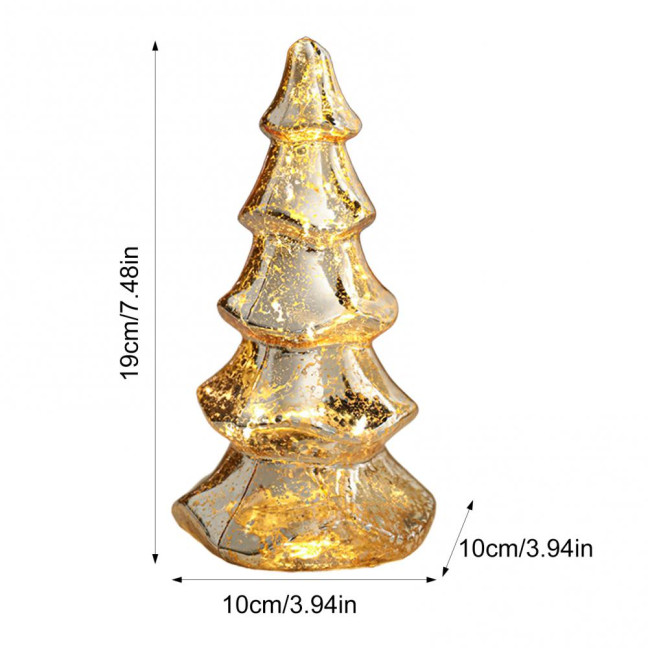 Glitter Christmas Tree Table Lamp LED Light-Up Decoration with Star Topper Festive Centerpiece for Home & Office Decor 