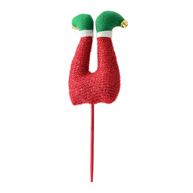 Elf Leg Christmas Tree Picks 3D Decorative Stems with Colorful Stripes Easy Insert Elf Leg Decor for Xmas Tree Wreath & Holiday Display