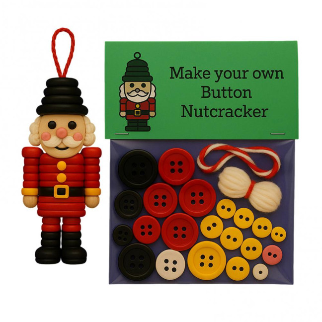 DIY Button Nutcracker Craft Kit Christmas Button Ornament Making Set Handmade Nutcracker Hanging Decoration for Home Party Decor DIY Button Nutcracker Craft Kit Christmas Button Ornament Making Set Handmade Nutcracker Hanging Decoration for Home Party Decor