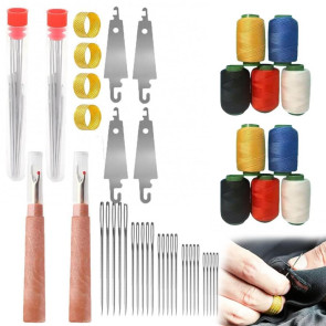 Big Eye Steel Needles Set Hand Sewing Kit Needles with Protective Case Threads Thimbles Threaders Quilting Tool Kit for Sewing Cross Stitch DIY Projects