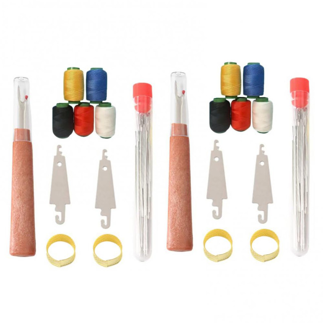 Big Eye Steel Needles Set Hand Sewing Kit Needles with Protective Case Threads Thimbles Threaders Quilting Tool Kit for Sewing Cross Stitch DIY Projects