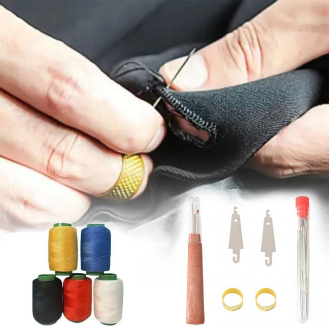 Big Eye Steel Needles Set Hand Sewing Kit Needles with Protective Case Threads Thimbles Threaders Quilting Tool Kit for Sewing Cross Stitch DIY Projects