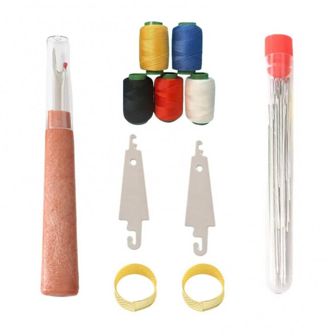 Big Eye Steel Needles Set Hand Sewing Kit Needles with Protective Case Threads Thimbles Threaders Quilting Tool Kit for Sewing Cross Stitch DIY Projects