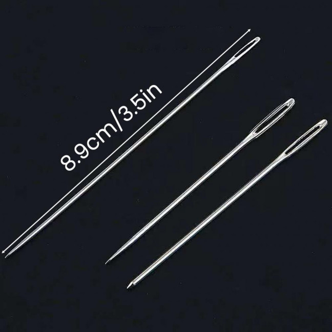 Big Eye Steel Needles Set Hand Sewing Kit Needles with Protective Case Threads Thimbles Threaders Quilting Tool Kit for Sewing Cross Stitch DIY Projects