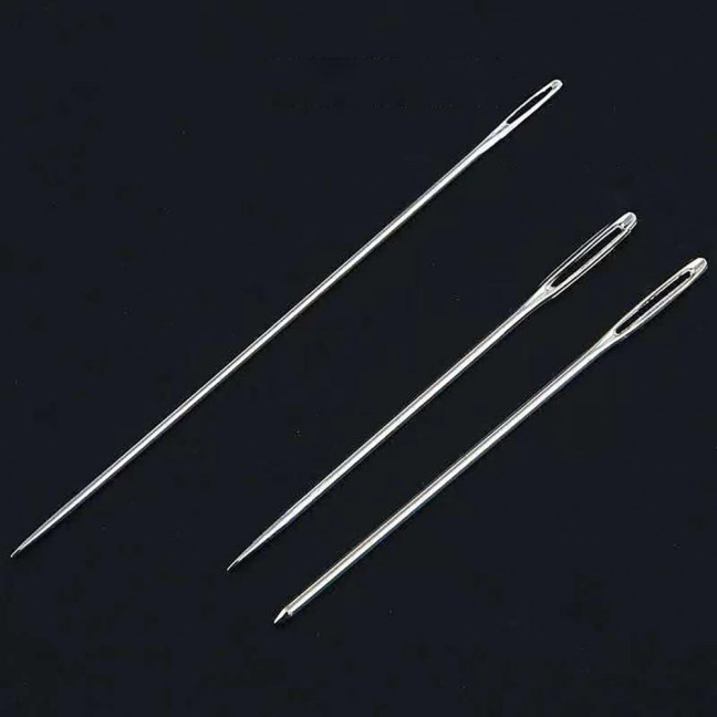 Big Eye Steel Needles Set Hand Sewing Kit Needles with Protective Case Threads Thimbles Threaders Quilting Tool Kit for Sewing Cross Stitch DIY Projects