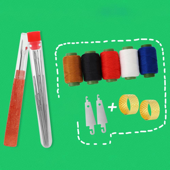 Big Eye Steel Needles Set Hand Sewing Kit Needles with Protective Case Threads Thimbles Threaders Quilting Tool Kit for Sewing Cross Stitch DIY Projects