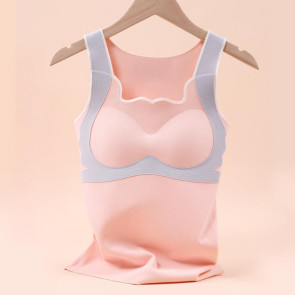 Teen Girls' Thermal Tank Top with Built-in Bra Fleece Lined Sleeveless Camisole Undershirt Winter Warm Tunic Top Cold Weather Base Layer