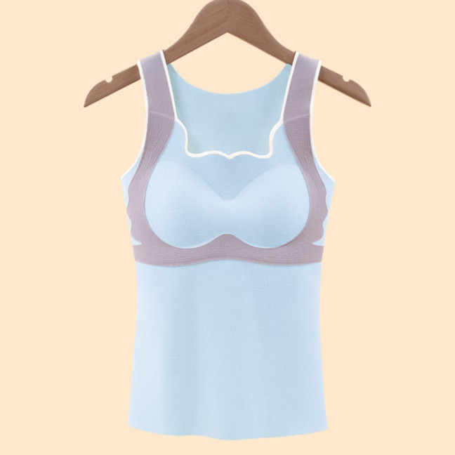 Teen Girls' Thermal Tank Top with Built-in Bra Fleece Lined Sleeveless Camisole Undershirt Winter Warm Tunic Top Cold Weather Base Layer