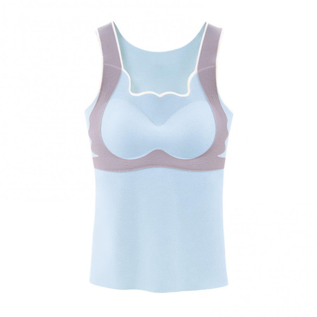 Teen Girls' Thermal Tank Top with Built-in Bra Fleece Lined Sleeveless Camisole Undershirt Winter Warm Tunic Top Cold Weather Base Layer