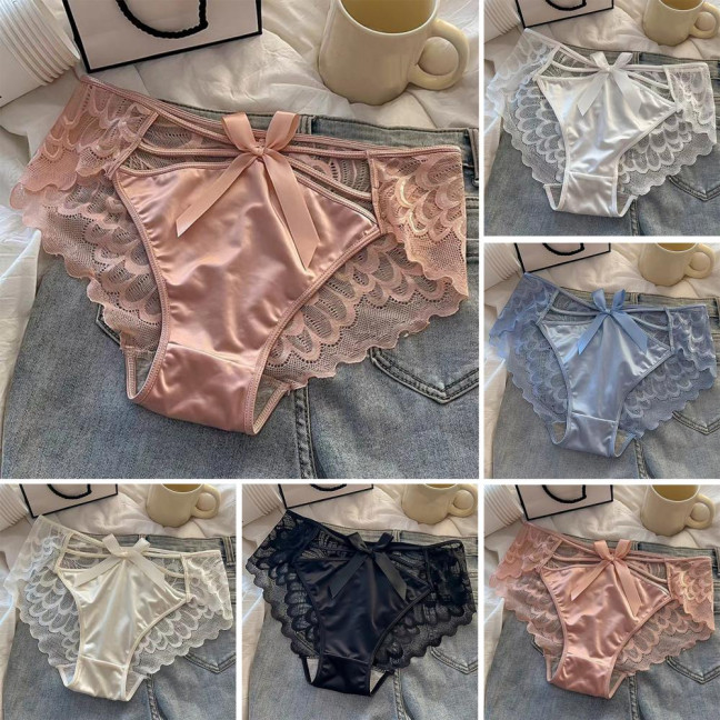 Women's Sexy Lace Hipster Underwear Soft Floral Lace Low Rise Panties Seamless Sheer Mesh Ladies Briefs