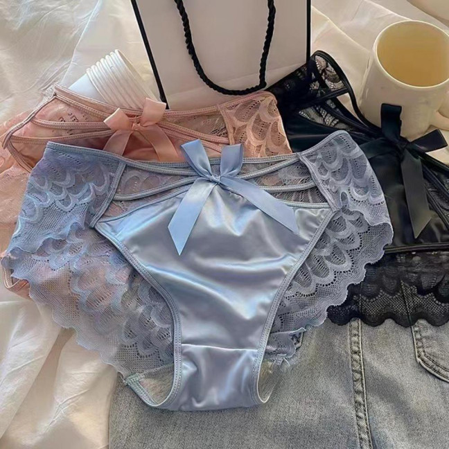 Women's Sexy Lace Hipster Underwear Soft Floral Lace Low Rise Panties Seamless Sheer Mesh Ladies Briefs