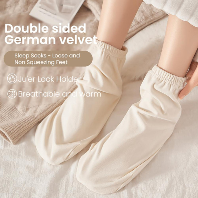 Sleep Socks Men Women Warm Home Socks Loose Fit Breathable Winter Socks with Elastic Cuffs for Bed Lounge Living Room