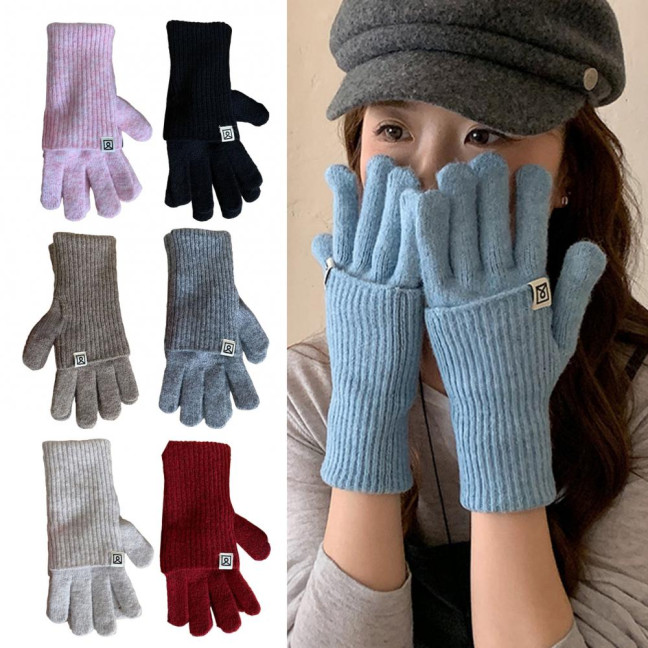 Women Convertible Winter Gloves Warm Touchscreen Gloves 2-in-1 Knitted Stretchy Texting Gloves for Daily Outings Driving 