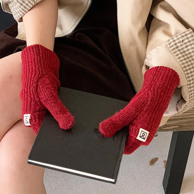 Women Convertible Winter Gloves Warm Touchscreen Gloves 2-in-1 Knitted Stretchy Texting Gloves for Daily Outings Driving 