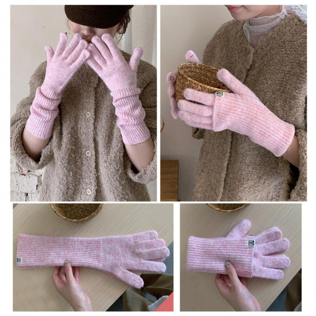 Women Convertible Winter Gloves Warm Touchscreen Gloves 2-in-1 Knitted Stretchy Texting Gloves for Daily Outings Driving 