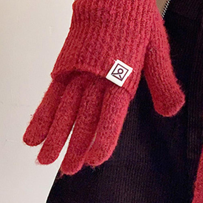 Women Convertible Winter Gloves Warm Touchscreen Gloves 2-in-1 Knitted Stretchy Texting Gloves for Daily Outings Driving 