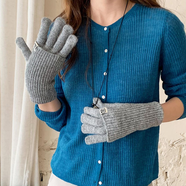 Women Convertible Winter Gloves Warm Touchscreen Gloves 2-in-1 Knitted Stretchy Texting Gloves for Daily Outings Driving 