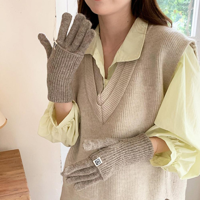 Women Convertible Winter Gloves Warm Touchscreen Gloves 2-in-1 Knitted Stretchy Texting Gloves for Daily Outings Driving 