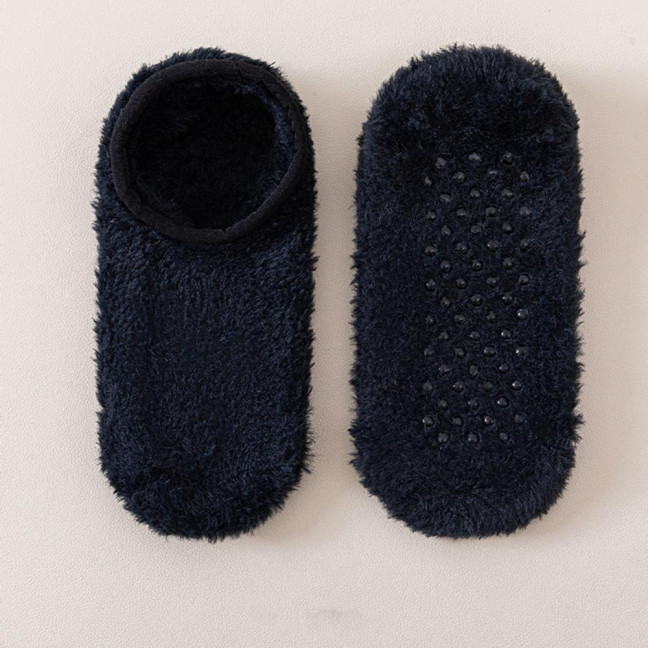 Winter Floor Socks Men Women Warm Plush Home Slipper Socks with Grips Low Cut Anti-Slip Ankle Socks for Indoor Living Room Bedroom 