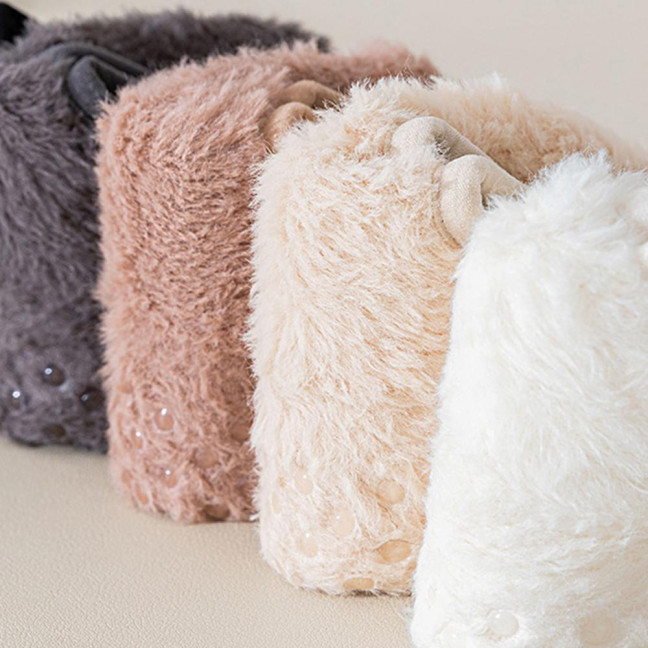 Winter Floor Socks Men Women Warm Plush Home Slipper Socks with Grips Low Cut Anti-Slip Ankle Socks for Indoor Living Room Bedroom 