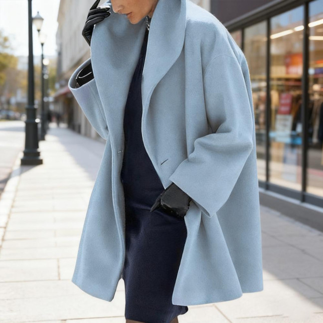 Women's Wool Blend Trench Coat Hooded Single-Breasted Pea Coat Fall Winter Thick Warm Jacket Casual Mid-Long Overcoat