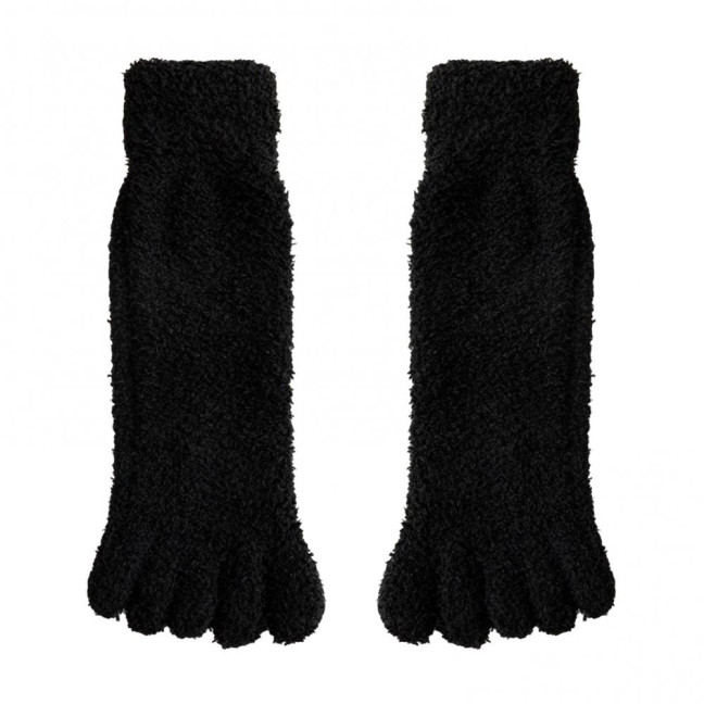 1 Pair Coral Fleece Toe Socks Winter Thick Warm Five Finger Split-Toe Floor Socks Plush Sleep Socks Non-Slip Mid-Calf Socks for Home 