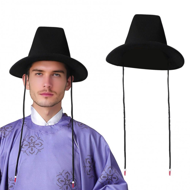 Festive Sun Hats Men Boys Teens Performance Hat Idol Cosplay Cap Headwear Wide Brim Summer UV Protection Black Hat 