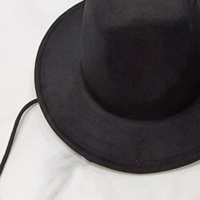 Festive Sun Hats Men Boys Teens Performance Hat Idol Cosplay Cap Headwear Wide Brim Summer UV Protection Black Hat 