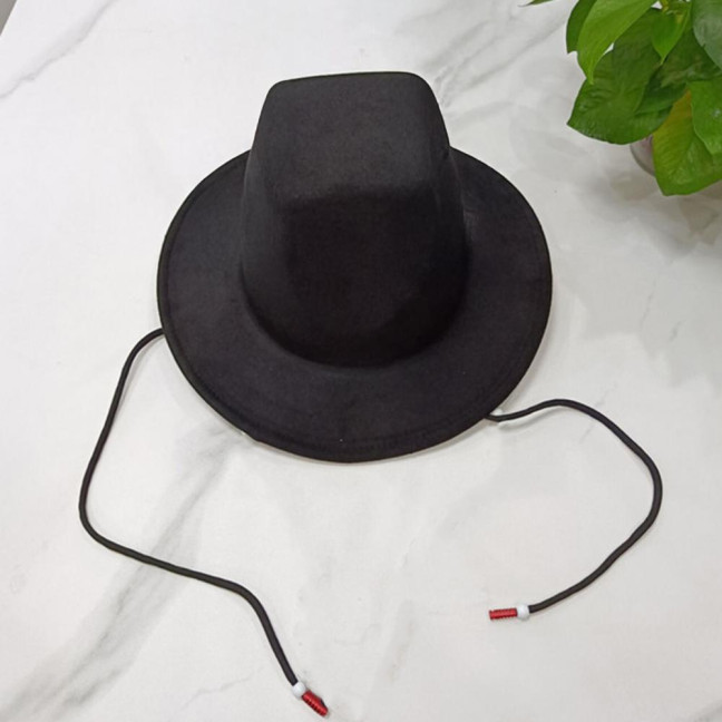 Festive Sun Hats Men Boys Teens Performance Hat Idol Cosplay Cap Headwear Wide Brim Summer UV Protection Black Hat 