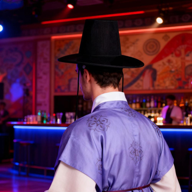 Festive Sun Hats Men Boys Teens Performance Hat Idol Cosplay Cap Headwear Wide Brim Summer UV Protection Black Hat 