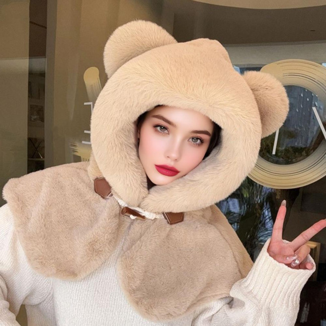 Women Hat Knitted Windproof Warm Elastic Solid Color Thermal Winter Hat Hiking Outings Traveling Shopping Daily Wear