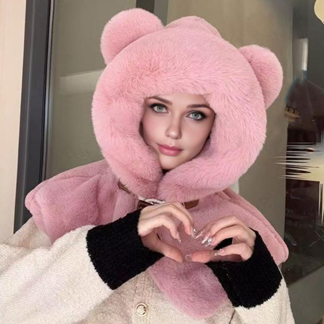 Women Hat Knitted Windproof Warm Elastic Solid Color Thermal Winter Hat Hiking Outings Traveling Shopping Daily Wear