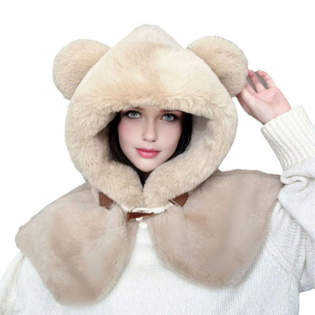 Women Hat Knitted Windproof Warm Elastic Solid Color Thermal Winter Hat Hiking Outings Traveling Shopping Daily Wear