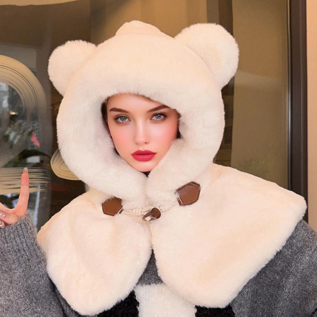 Women Hat Knitted Windproof Warm Elastic Solid Color Thermal Winter Hat Hiking Outings Traveling Shopping Daily Wear