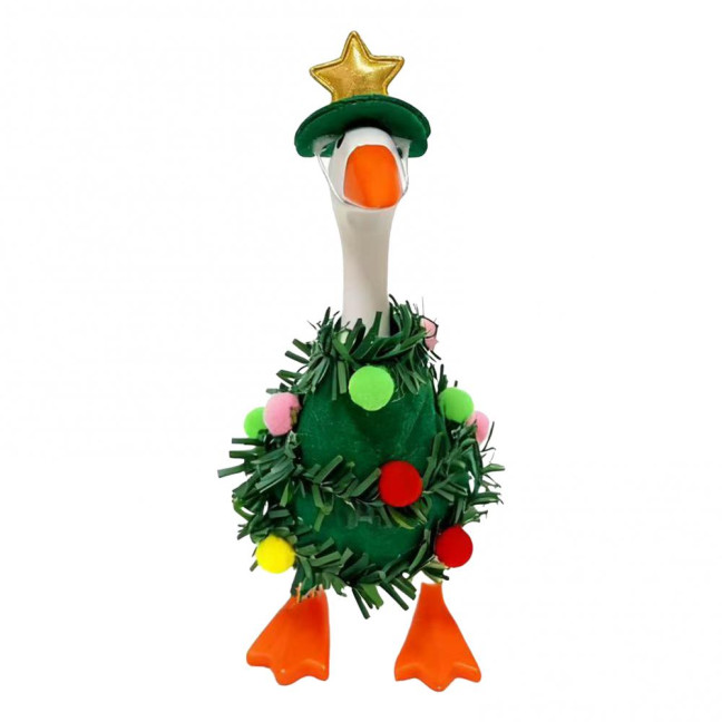 Christmas Tree Goose Outfit Desk Goose Clothes Festive Goose Costume for 7'' Goose Statue Holiday Xmas Table Decoration